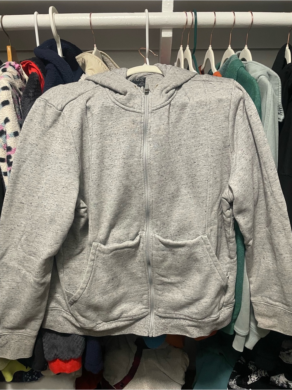 Figs On Shift Gray Hoodie